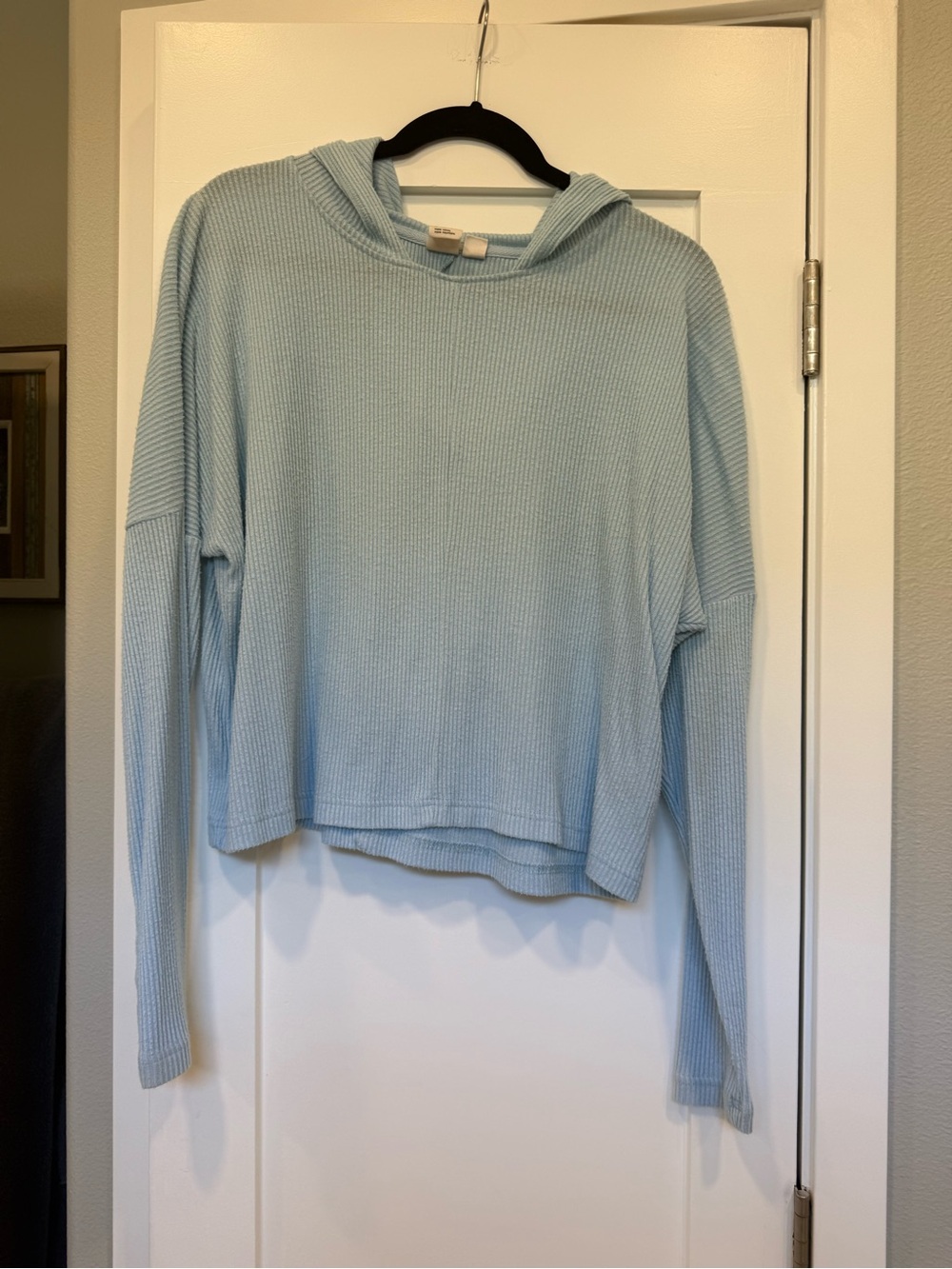 Roxy Light Blue Waffle Knit Hooded Sweater